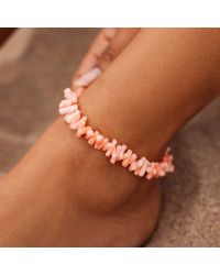 Zapestnica za nogo Anklet Pink Coral Chain Pura Vida